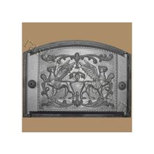 Чугунная топочная дверца "Грифоны-01" 325х245