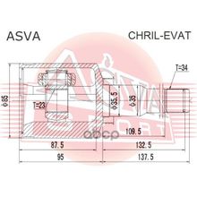 Шрус Внутренний | Перед Лев | Chevrolet  Epica Evanda At 23*35,5*34 Мм ASVA арт. CHRILEVAT