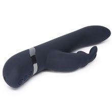 Тёмно-синий вибратор Oh My USB Rechargeable Rabbit Vibrator - 25,4 см. Темно-Синий