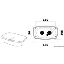 Osculati New Edge shower box white nylon hose 2.5 mm Crosswise shower outlet, 15.257.60