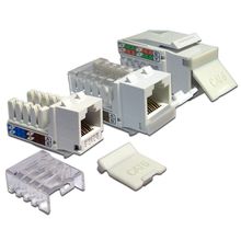 LAN-OK45U6 90-WH Модуль Keystone, RJ45, кат.6, UTP, 90 градусов,  со шторкой, белый