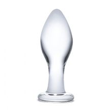 Прозрачная округлая анальная пробка Classic Glass Butt Plug - 10 см. прозрачный