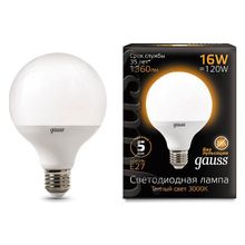 Gauss Лампа светодиодная Gauss LED G95 E27 16Вт 3000K 105102116 ID - 429969