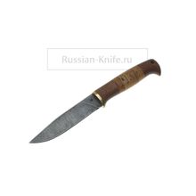 Нож Линь (дамасская сталь), береста