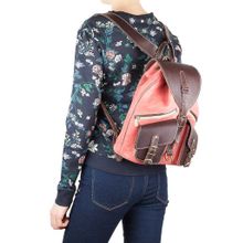 Кожаный рюкзак Пилот розовый