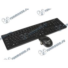 Комплект клавиатура + мышь Genius "SlimStar 8000ME Wireless Slim", беспров., водост., черный (USB) (ret) [139910]