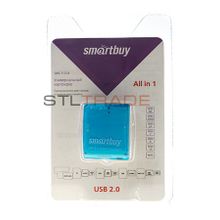 Картридер SBR-713-B, Blue, универсальный All in 1, SmartBuy