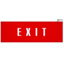 Информационная табличка «Exit» на дверь прямоугольная Д111 (300х100 мм)