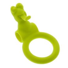 Dream Toys Зелёное эрекционное кольцо с вибрацией NEON FROGGY STYLE VIBRATING RING (лаймовый)