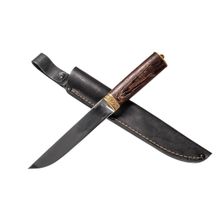 Нож Пареньский, сталь 95х18, венге, всадные кожаные ножны