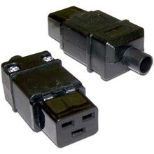 LAN-IEC-320-C19	Вилка IEC 60320 C19, 16A, 250V, разборная, черная