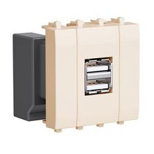 Розетка с USB AVANTI, в кабель-канал монтаж, ванильная дымка |  код. 4405542 |  DKC