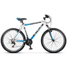 26" STELS Navigator-600V 2017 (21ск, алюм, аморт.вилка, Vbr, Microshift TS38 TZ30 TZ50 Kangyue)(V030, рама 16", белый черный синий)