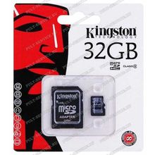 Карта памят 32 Gb Kingston MicroSD (Class10) с SD адаптером