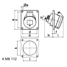 Bals Панельная розетка с наклоном Bals 12772 230 В 16 А 3 полюса IP44 Quick-Connect серо-синяя