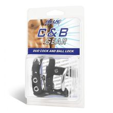 BlueLine Утяжка на пенис на замочке Duo Cock And Ball Lock (черный с серебристым)