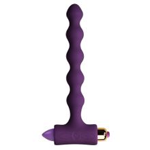 Rocks-Off Фиолетовая анальная виброёлочка PETITE SENSATIONS PEARLS PURPLE - 16,9 см. (фиолетовый)