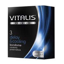 Презервативы С охлаждающим эффектом №3 Vitalis Premium Delay&Cooling