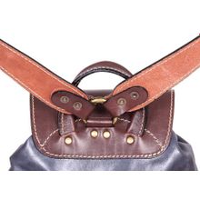 Кожаный рюкзак Классик 2 синий