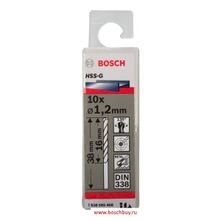 Bosch Набор 10 сверл по металлу HSS-G 1,2 мм DIN 338 (2608585468 , 2.608.585.468)