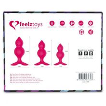 FeelzToys Набор из трех розовых анальный пробок Bibi Twin Butt Plug Set (розовый)