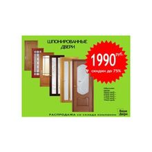 Расспродажа шпонированных дверей со скидкой до 75%