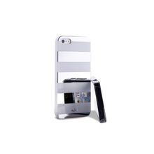 Puro чехол для iPhone 5 Stripe Cover белый серебристый