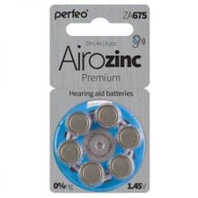 Батарейка Perfeo ZA675 6BL Airozinc Premium для слуховых аппаратов, 6 шт, блистер