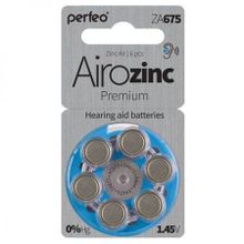Батарейка Perfeo ZA675 6BL Airozinc Premium для слуховых аппаратов, 6 шт, блистер