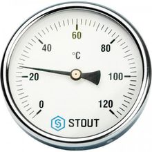 Термометр биметаллический с погружной гильзой Ø100x50 Stout, SIM-0001-105015