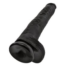 Чёрный фаллоимитатор-гигант 14  Cock with Balls - 37,5 см. Черный