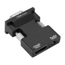 Адаптер HDMI F - VGA M + Audio, с аудио кабелем, черный, 5bites (AP-024)