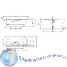 Чугунная ванна Sharking SW-1002A 170x68 (с глянцевой декоративной панелью)