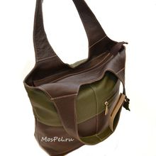 Studio KSK Вместительная мягкая сумка женская 3051 оливково- коричневая