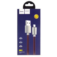 Data кабель USB HOCO U61 micro usb LV красный