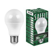 Saffit Лампа светодиодная Saffit E27 20W 4000K Шар Матовая SBA6020 55014 ID - 235143