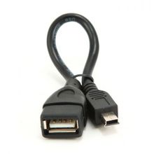 Адаптер OTG USB 2.0 Af - mini Bm, 0.15 м, черный, Gembird Cablexpert (A-OTG-AFBM-002)