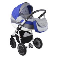 Коляска Adamex NEONEX т.серый+синий+св.серый