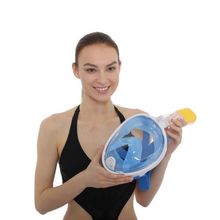 Маска для плавания с трубкой (Маска для снорклинга, черная L XL)