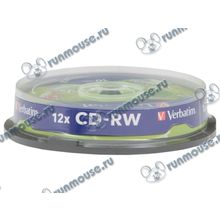 Диск CD-RW 700МБ 8x-12x Verbatim "43480", пласт.коробка, на шпинделе (10шт. уп.) [44523]