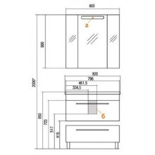 Тумба с раковиной Акватон Мадрид 80, черный, 1A126801MA950