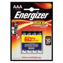 Батарейка Energizer MAX+Power Seal LR03 BL4