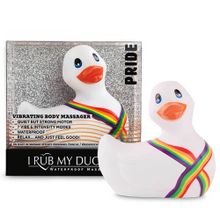 Белый вибратор-уточка I Rub My Duckie 2.0 Pride (белый)