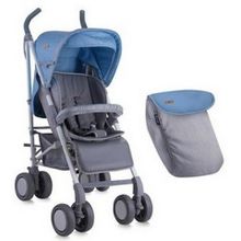Коляска трость Lorelli ONYX + накидка на ножки Сине-серый   Blue&Grey 1680