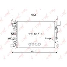 Радиатор Охлаждения Паяный Mt Chevrolet Aveo (T300) (11-15) 1.6 [Mt] LYNXauto арт. RB1009