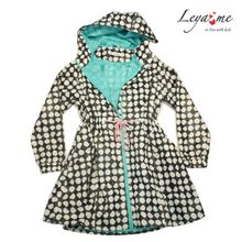 Leya.me Плащ черный в крупный горох (графика) STC-017