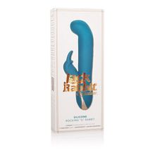 California Exotic Novelties Бирюзовый вибратор с изогнутой головкой Jack Rabbit Signature Silicone Rocking  G  Rabbit - 20 см.