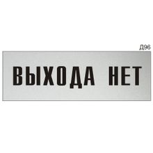 Информационная табличка «Выхода нет» на дверь прямоугольная Д96 (300х100 мм)