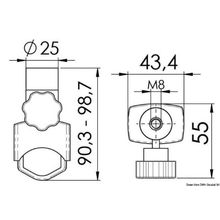 Osculati Fixing support for lights 22 25 mm, 13.239.80