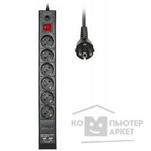 Buro Сетевой фильтр, 6 розеток, 1.8 метров,  BU-SP1.8 USB 2A-B, черный коробка